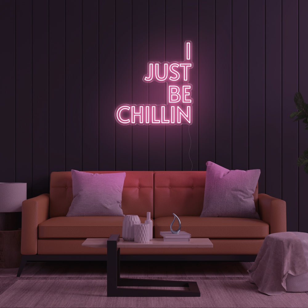 I Just Be Chillin LED Neon Sign - 31inch x 33inchPink