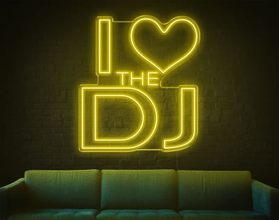 I Love The Dj LED Neon Sign - 35inch x 31inchHot Pink