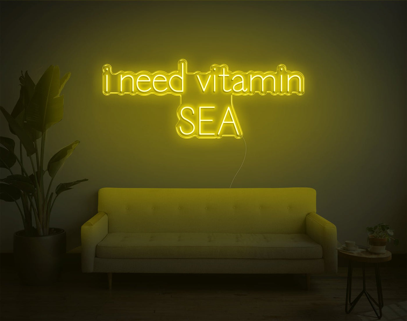 I Need Vitamin Sea LED Neon Sign - 17inch x 43inchYellow