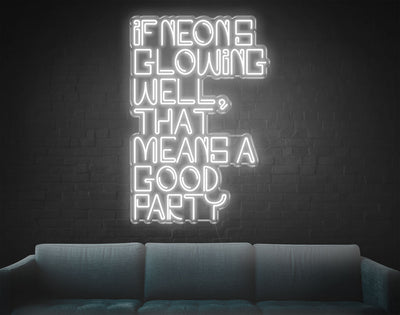If Neons Glowing Well That Means A Good Party LED Neon Sign - 41inch x 28inchWhite
