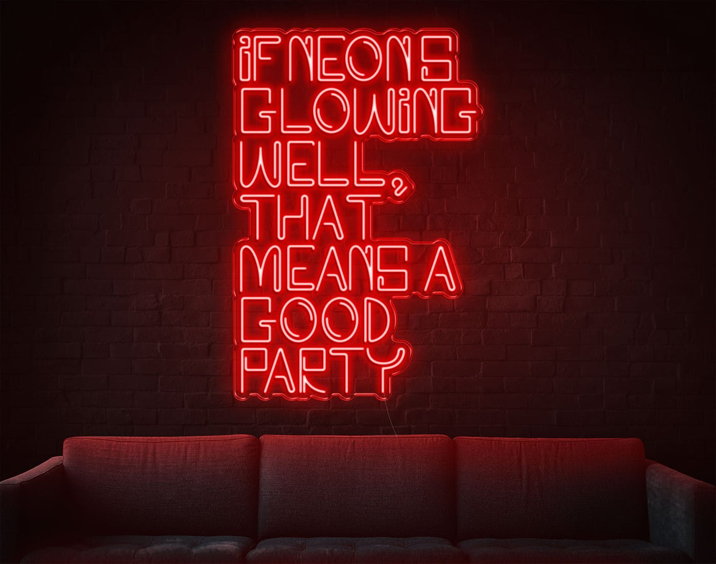If Neons Glowing Well That Means A Good Party LED Neon Sign - 41inch x 28inchRed