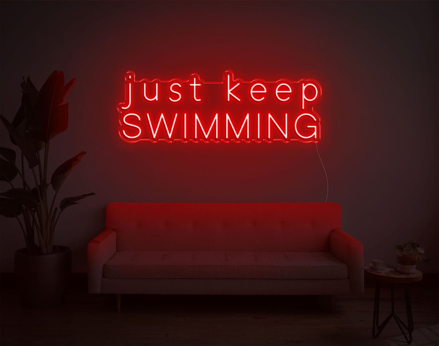 Just Keep Swimming LED Neon Sign - 13inch x 36inchHot Pink