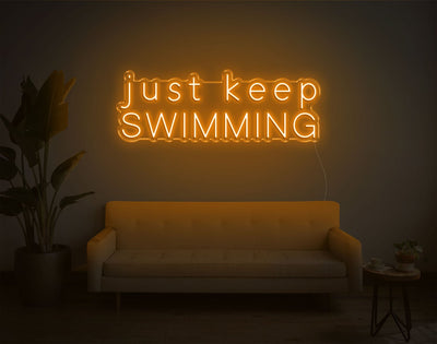 Just Keep Swimming LED Neon Sign - 13inch x 36inchOrange