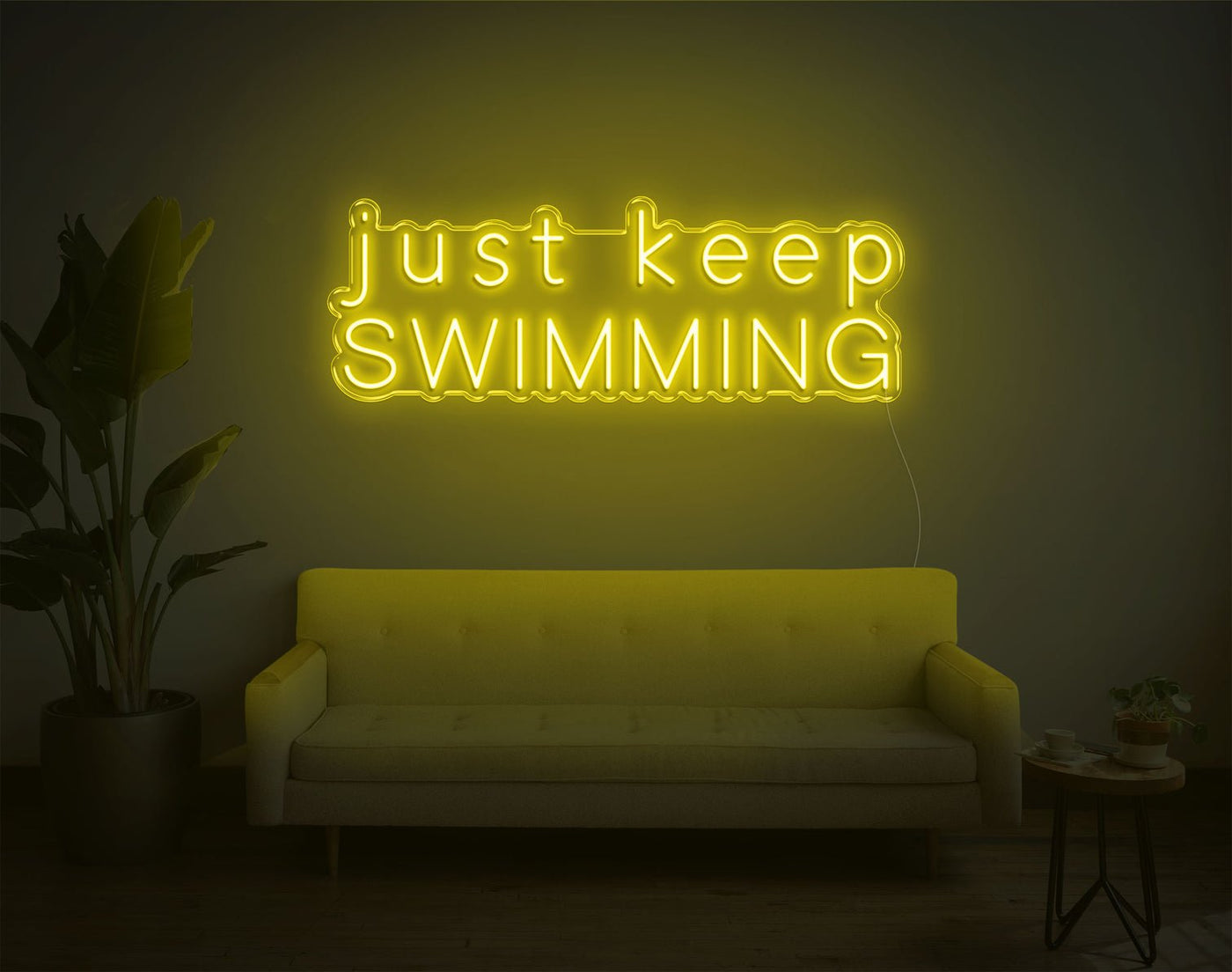 Just Keep Swimming LED Neon Sign - 13inch x 36inchYellow