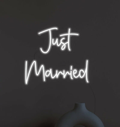 Just Married Neon Sign - White