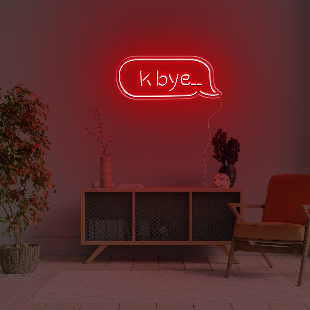 K Bye.. LED Neon Sign - 20inch x 8inchRed