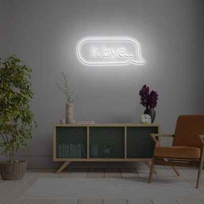 K Bye.. LED Neon Sign - 20inch x 8inchWarm White
