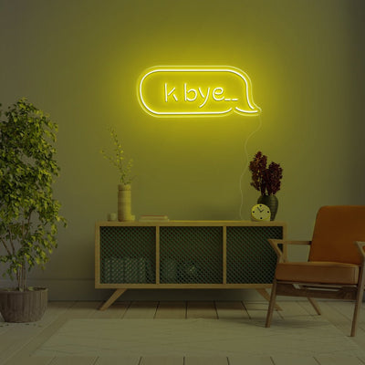 K Bye.. LED Neon Sign - 20inch x 8inchYellow