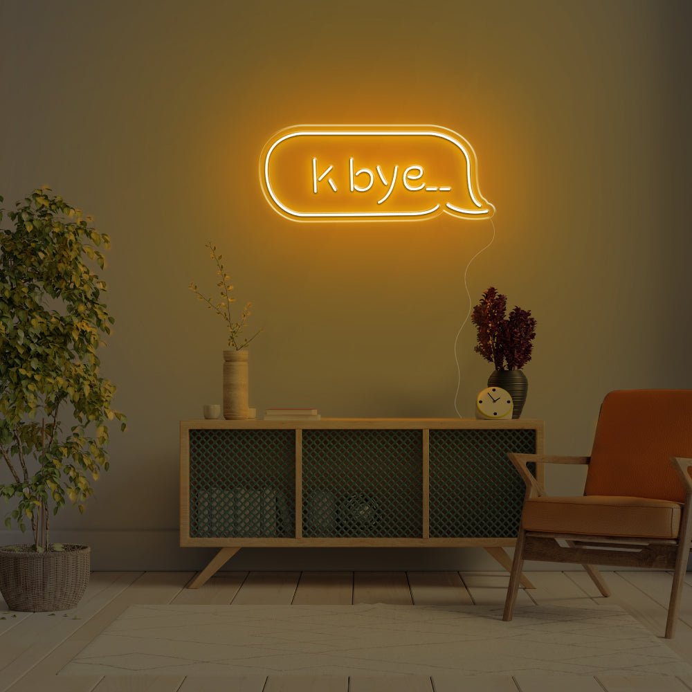 K Bye.. LED Neon Sign - 20inch x 8inchDark Orange