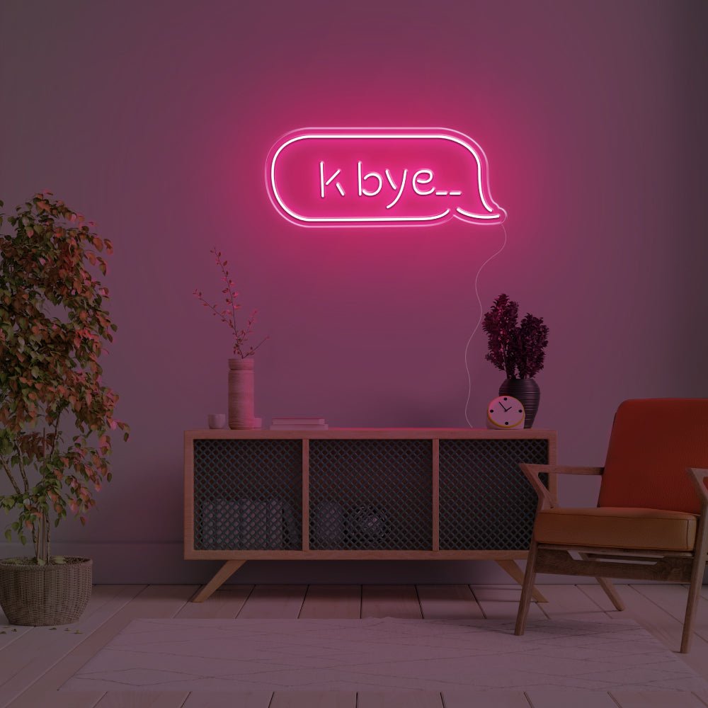 K Bye.. LED Neon Sign - 20inch x 8inchPink