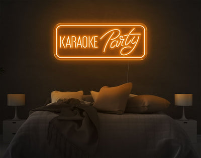 Karaoke Party LED Neon Sign - 13inch x 33inchOrange