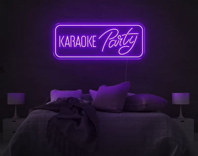 Karaoke Party LED Neon Sign - 13inch x 33inchPurple