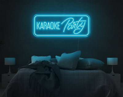 Karaoke Party LED Neon Sign - 13inch x 33inchLight Blue