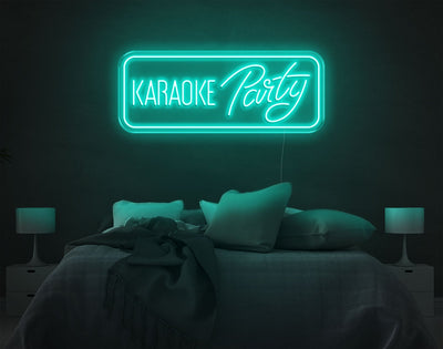 Karaoke Party LED Neon Sign - 13inch x 33inchTurquoise