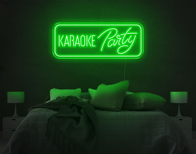 Karaoke Party LED Neon Sign - 13inch x 33inchGreen