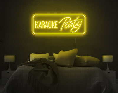 Karaoke Party LED Neon Sign - 13inch x 33inchYellow