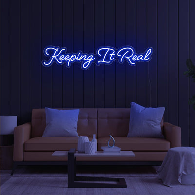 Keeping It Real LED Neon Sign - 47inch x 10inchBlue