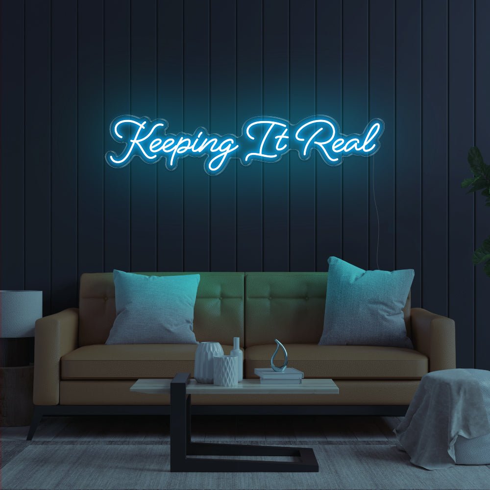 Keeping It Real LED Neon Sign - 47inch x 10inchTurquoise
