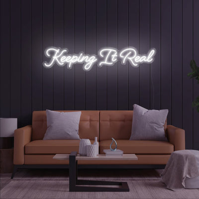Keeping It Real LED Neon Sign - 47inch x 10inchWhite