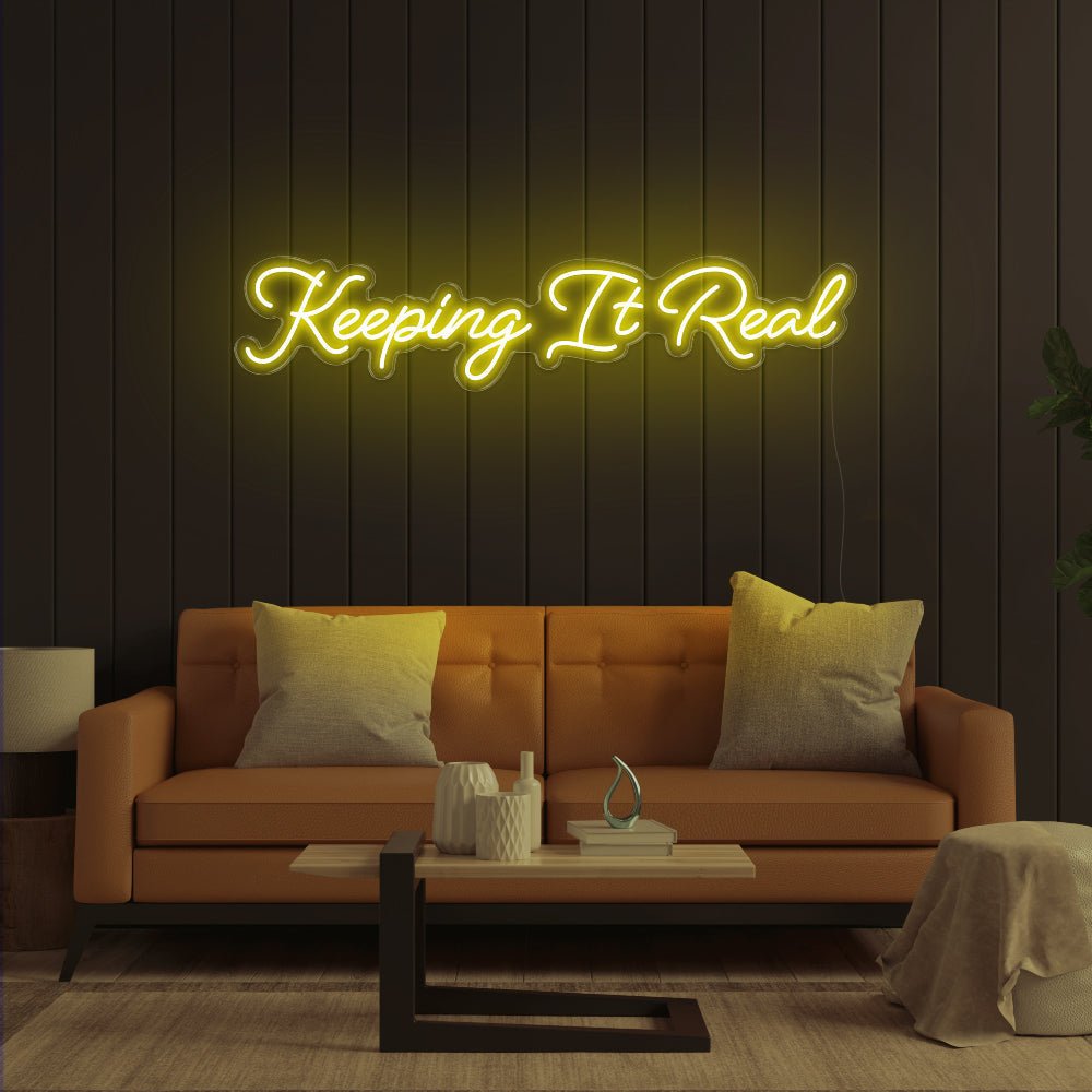 Keeping It Real LED Neon Sign - 47inch x 10inchYellow