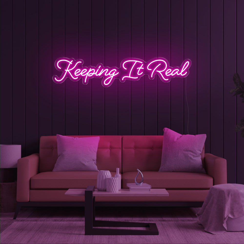 Keeping It Real LED Neon Sign - 47inch x 10inchHot Pink