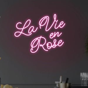 La Vie En Rose LED Neon Sign - Pink