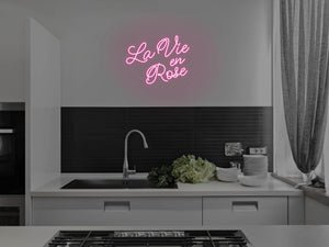 La Vie En Rose LED Neon Sign - Pink