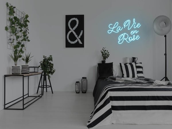 La Vie En Rose LED Neon Sign - Blue