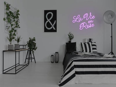La Vie En Rose LED Neon Sign - Purple