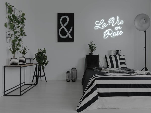 La Vie En Rose LED Neon Sign - White
