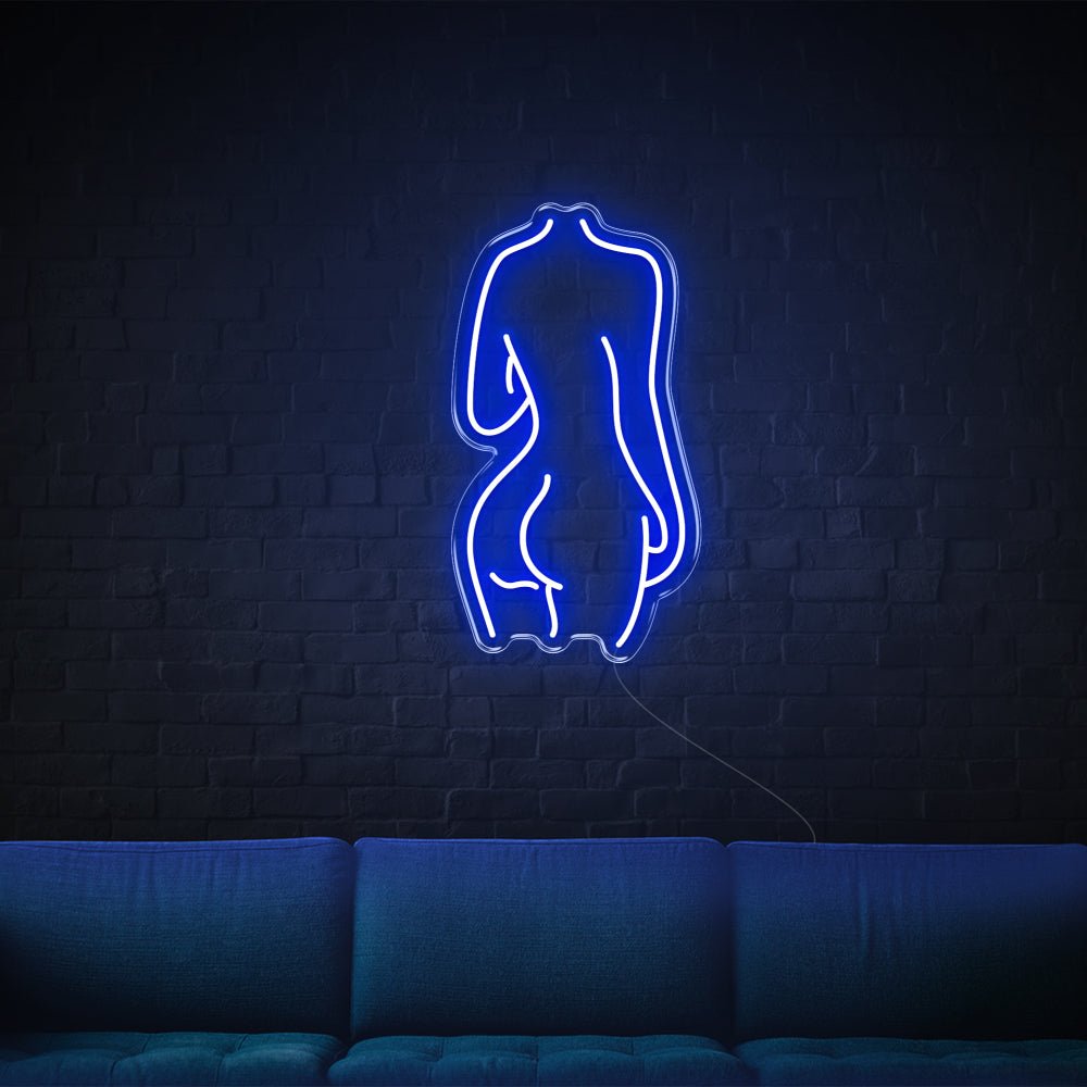 Lady Back LED Neon Sign - 14inch x 26inchBlue