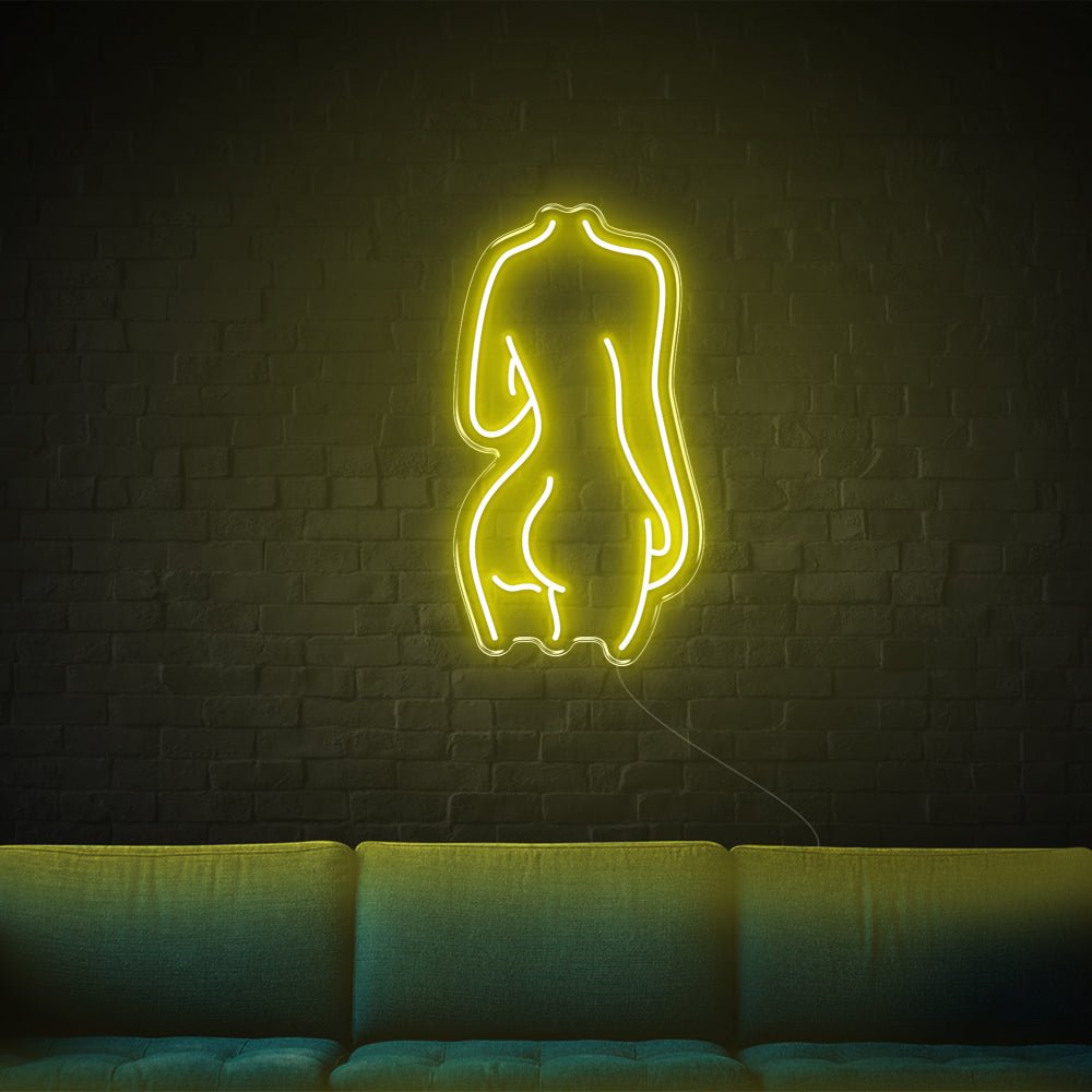Lady Back LED Neon Sign - 14inch x 26inchYellow