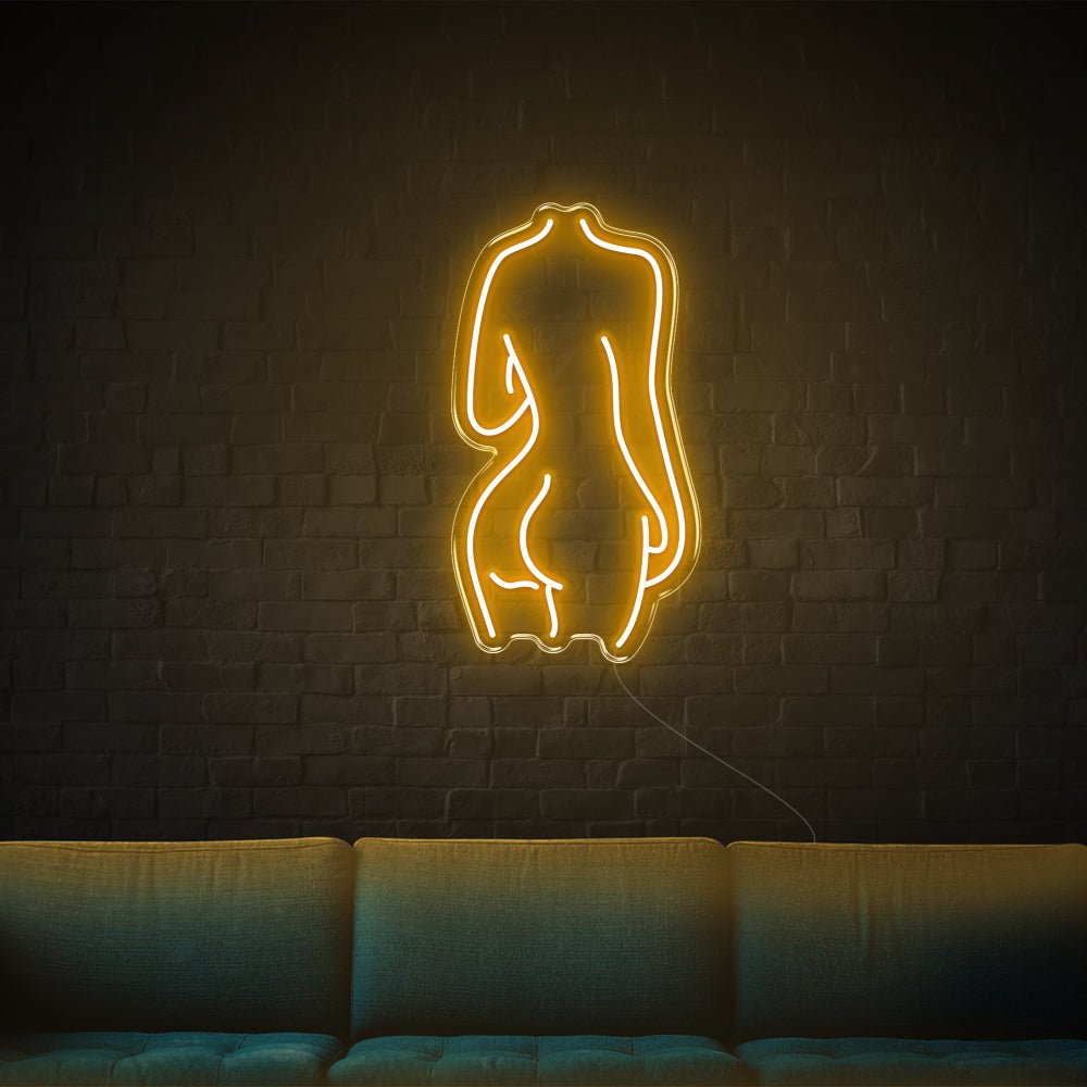 Lady Back LED Neon Sign - 14inch x 26inchGold