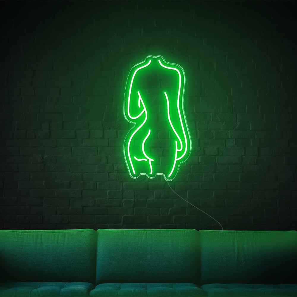 Lady Back LED Neon Sign - 14inch x 26inchGreen