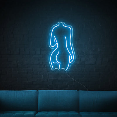 Lady Back LED Neon Sign - 14inch x 26inchIce Blue