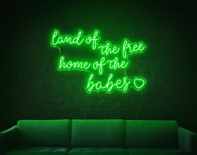 Land Of The Free LED Neon Sign - 24inch x 36inchGreen