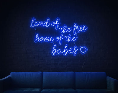 Land Of The Free LED Neon Sign - 24inch x 36inchBlue