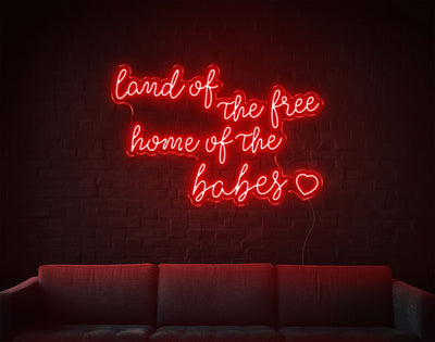 Land Of The Free LED Neon Sign - 24inch x 36inchRed
