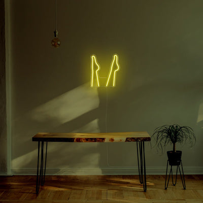 Legs LED Neon Sign - 17inch x 20inchYellow