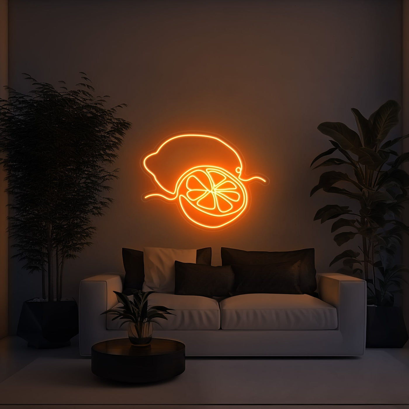 Lemon Aesthetic LED Neon Sign - 30 InchDark Orange
