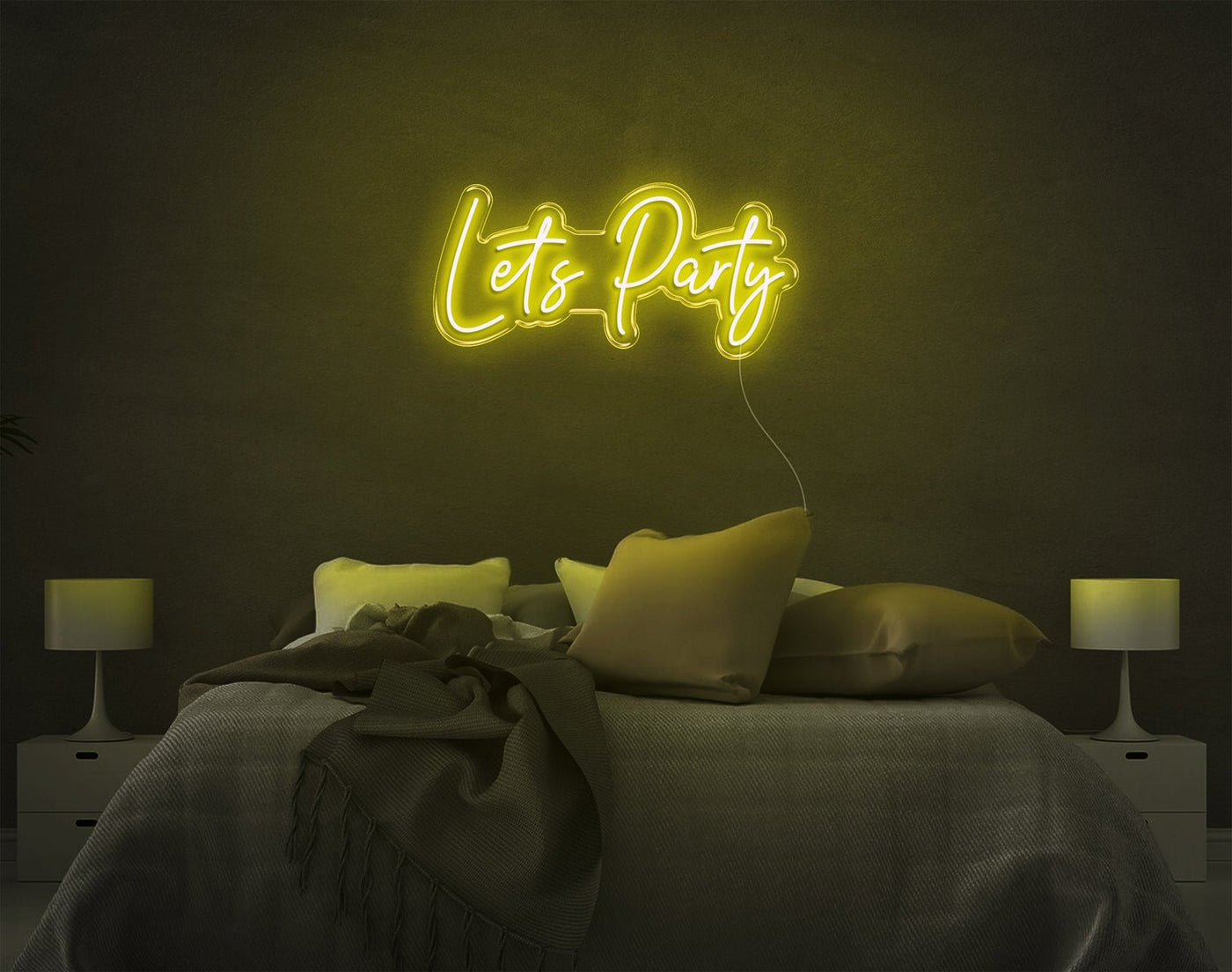 Let's Party LED Neon sign - 28inchyellow
