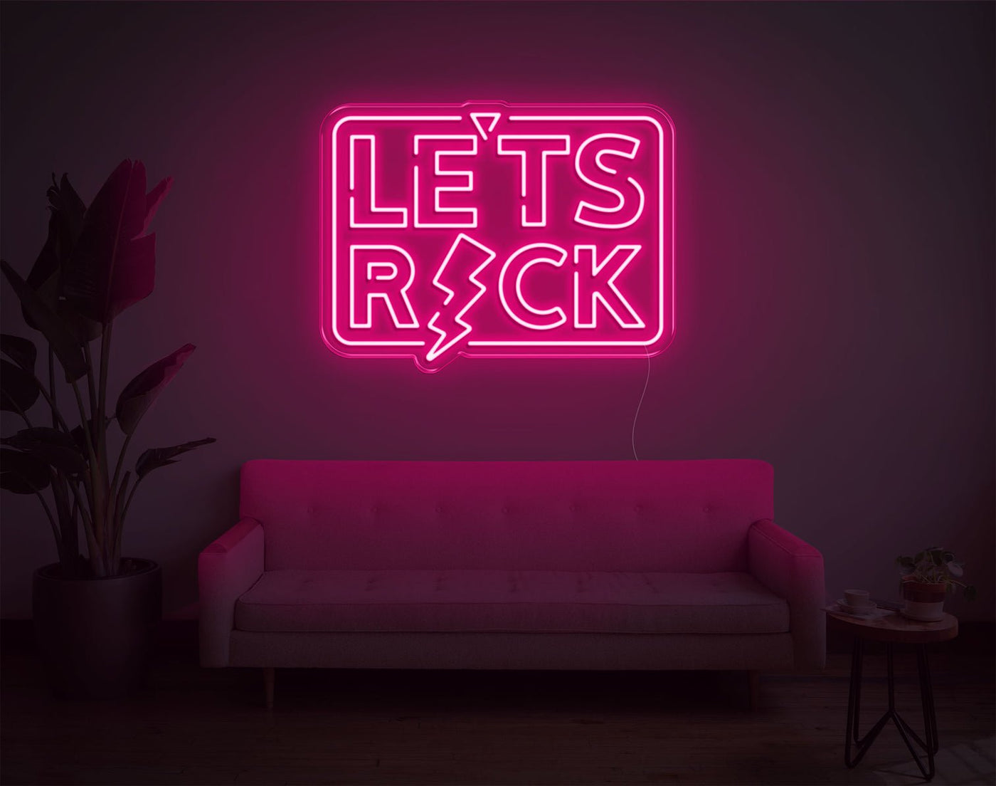 Let's Ricks LED Neon Sign - 19inch x 24inchHot Pink
