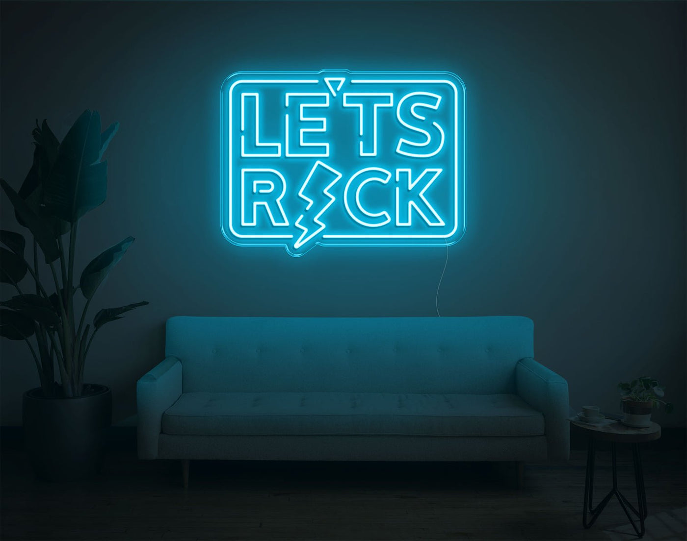 Let's Ricks LED Neon Sign - 19inch x 24inchLight Blue