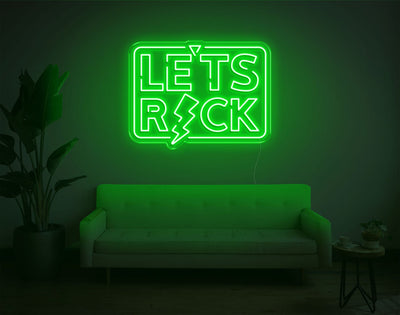 Let's Ricks LED Neon Sign - 19inch x 24inchGreen