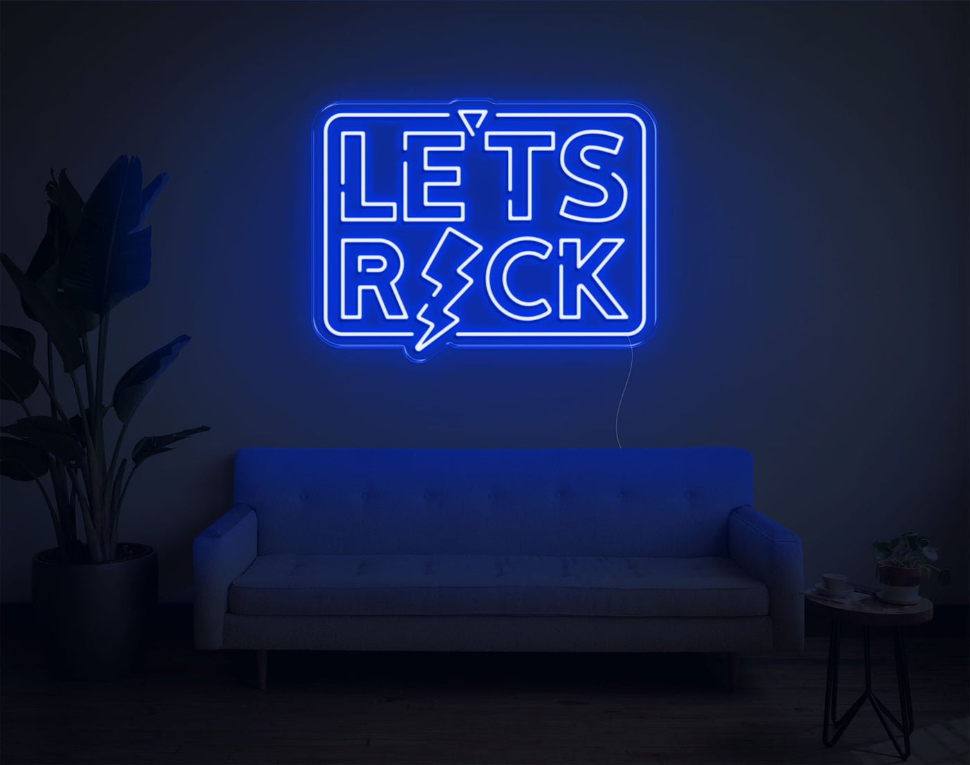 Let's Ricks LED Neon Sign - 19inch x 24inchBlue