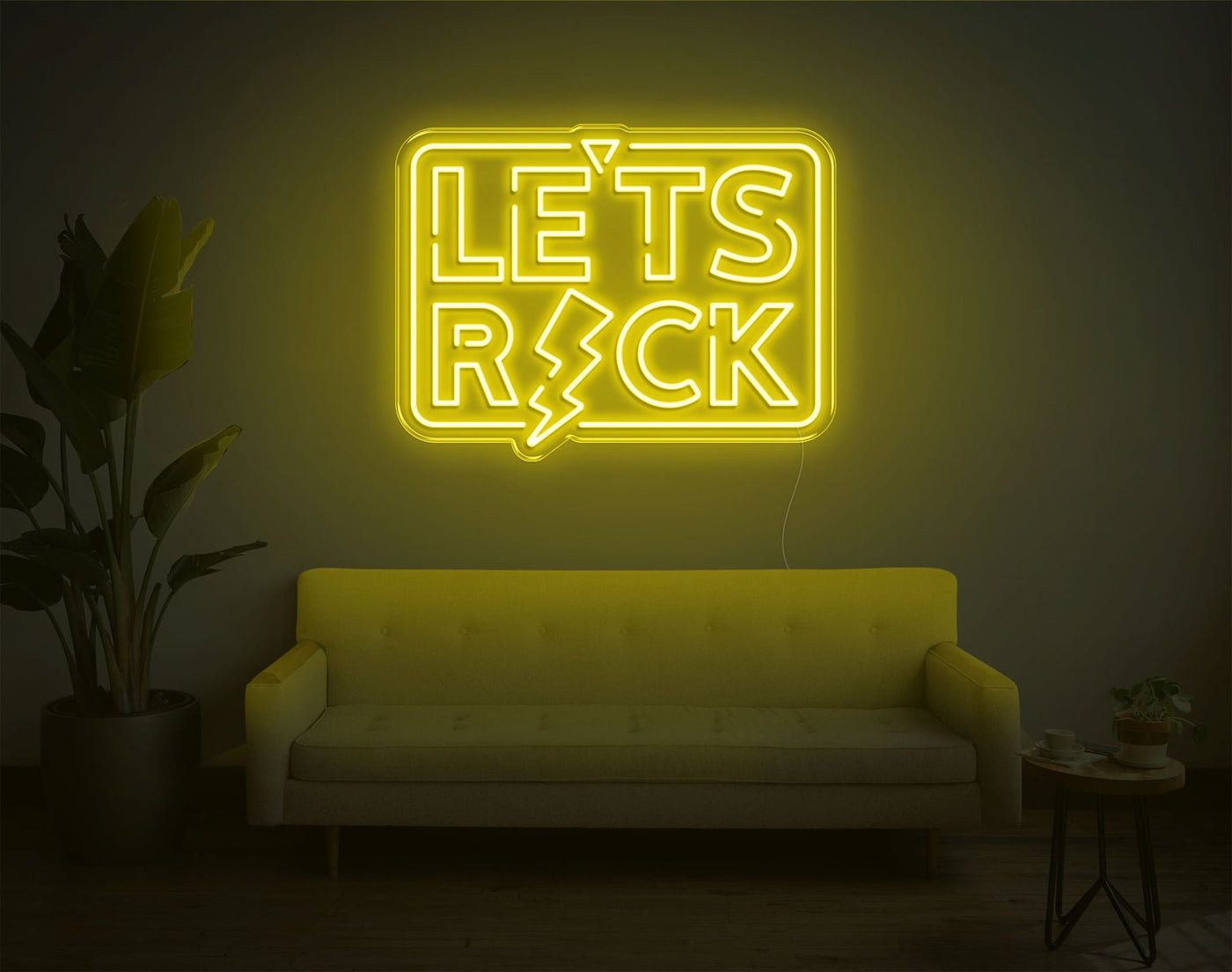 Let's Ricks LED Neon Sign - 19inch x 24inchYellow