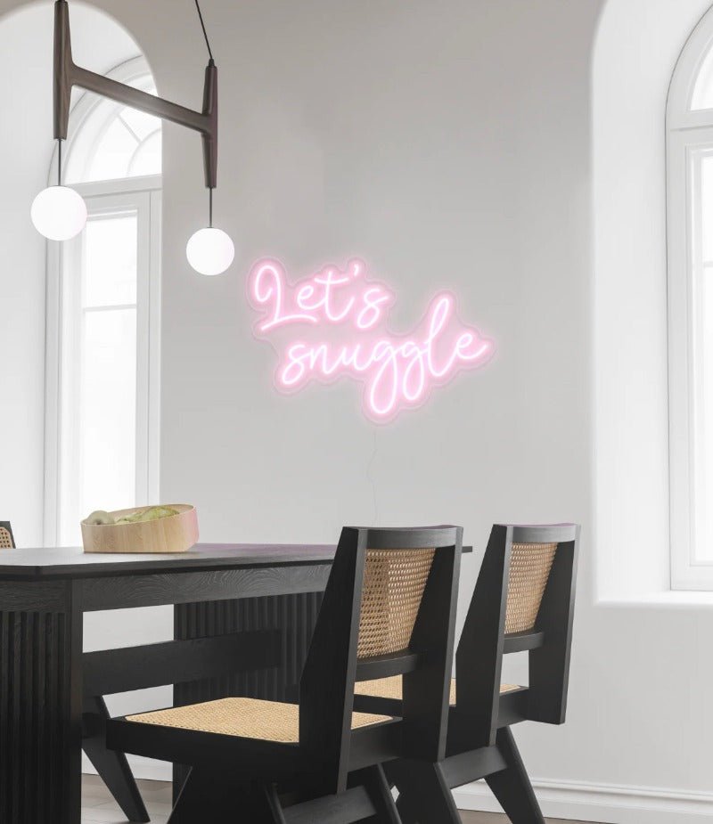 Let's snuggle Neon Sign - 20” wideWhite