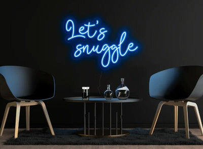 Let's snuggle Neon Sign - 20” wideWhite