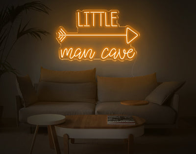Little Man Cave LED Neon Sign - 19inch x 30inchOrange