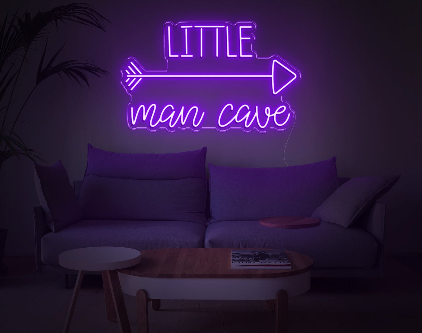 Little Man Cave LED Neon Sign - 19inch x 30inchPurple